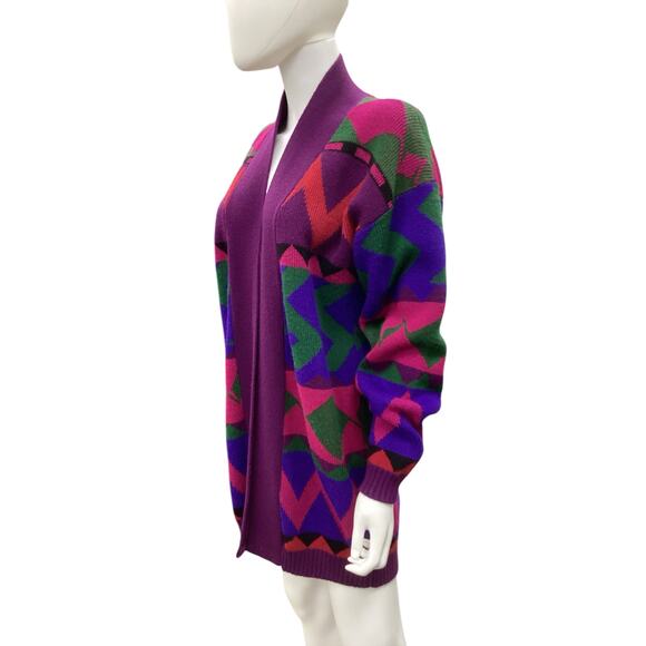 VTG JacquelynByBrowne Cardigan Women’s Size L No Closure Made In USA Multicolor - Picture 2 of 5